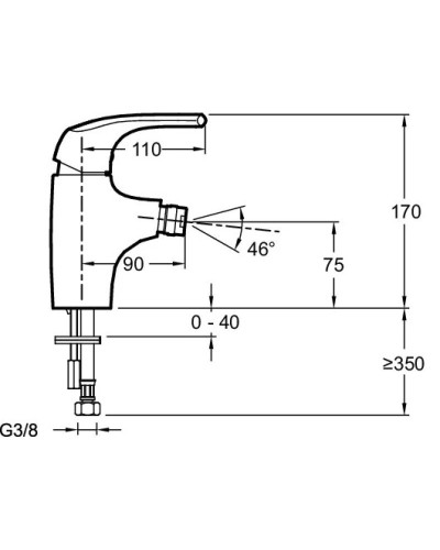 Смеситель для биде с донным клапаном Jacob Delafon Nateo E73251-CP