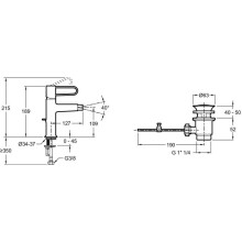 Смеситель для биде с донным клапаном Jacob Delafon Odeon Rive Gauche E21033-GLD-BL