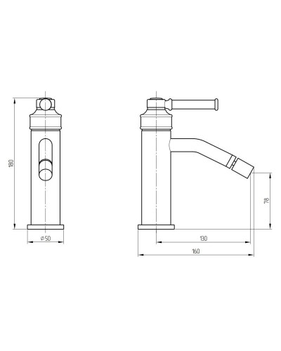 Смеситель для биде с донным клапаном Migliore Ermitage Mini 31422