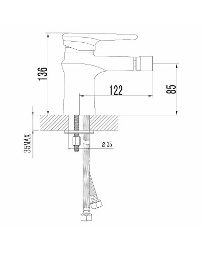 Смеситель для биде Lemark Status LM4408C Хром