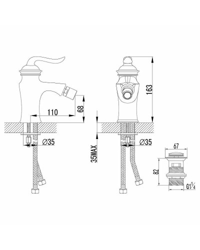 Смеситель для биде Lemark Brava LM4708G Золото