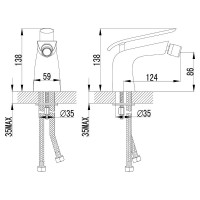Смеситель для биде Lemark Melange LM4908CW Хром Белый