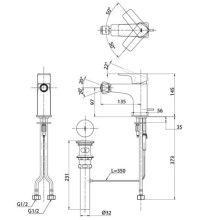 Смеситель для биде с донным клапаном Toto GE TRG07301R
