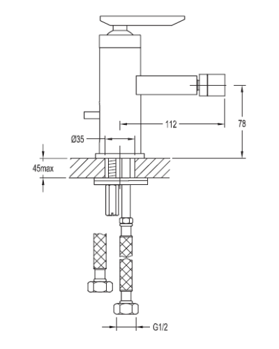 Смеситель на биде Cezares SIESTA-F-BS-01
