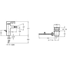 Смеситель для биде с донным клапаном Jacob Delafon Strayt E98338-CP