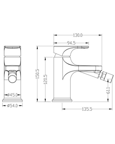 Смеситель для биде Boheme Spectre 456-MW