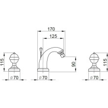Смеситель для биде Migliore Cristalia Swarovski ML.CRS-3725.CR