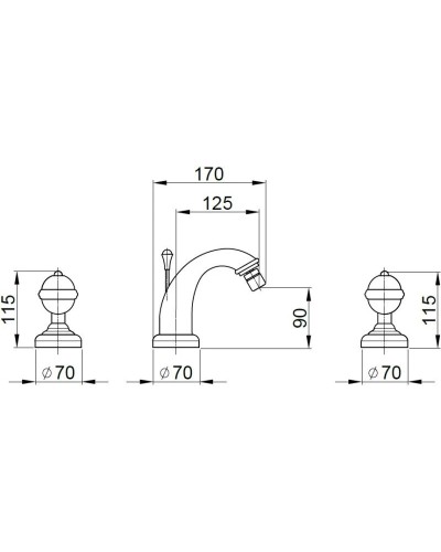 Смеситель для биде Migliore Cristalia Swarovski ML.CRS-3725.CR