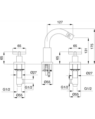 Смеситель для биде Migliore Naxos ML.NAX-7625.CR