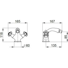 Смеситель для биде с донным клапаном Migliore Prestige 31602