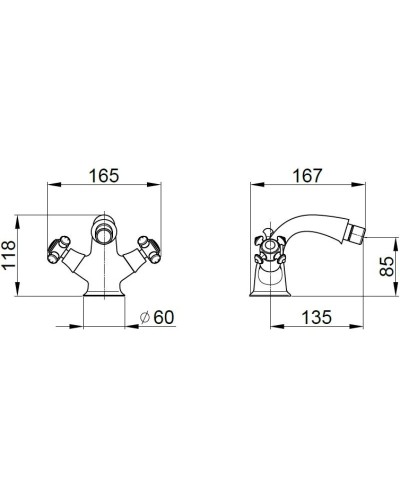 Смеситель для биде с донным клапаном Migliore Prestige 31602