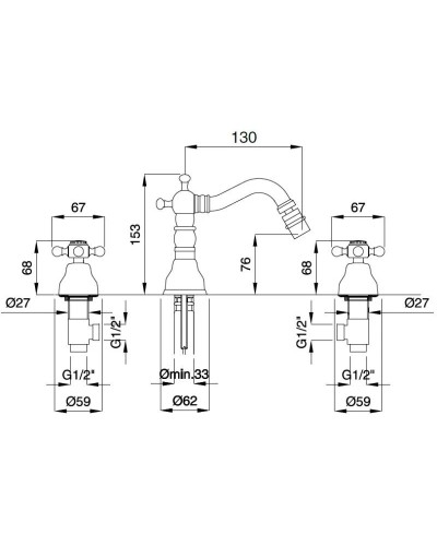 Смеситель для биде Migliore Revival ML.REV-425.CR