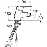 Смеситель для биде без донного клапана Roca Victoria 5A6125C0M
