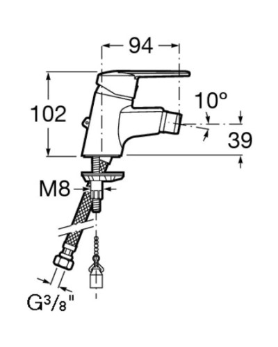 Смеситель для биде без донного клапана Roca Victoria 5A6125C0M