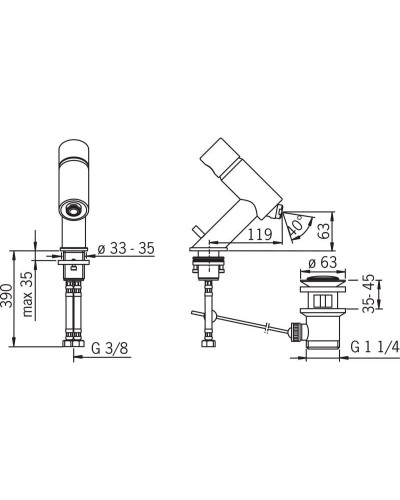 Смеситель для биде Oras Alessi 8518F