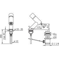 Смеситель для биде с донным клапаном Oras Alessi One 8518