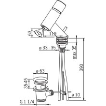 Смеситель для биде с донным клапаном Oras Alessi One 8518