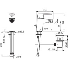 Смеситель для биде с донным клапаном Oras Saga New 3918F