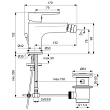 Смеситель для биде с донным клапаном Ideal Standard Sesia BC206AA