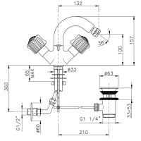 Смеситель для биде с донным клапаном Nicolazzi Onice 2134CR09O
