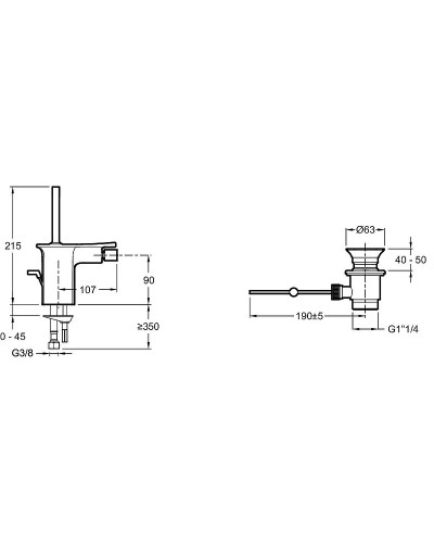 Смеситель для биде Jacob Delafon Stance E14763-CP Хром