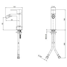 Смеситель для биде CEZARES UNIKA-BSM1-03/24