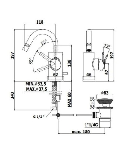 Смеситель для биде с донным клапаном Paffoni Berry BR137CR