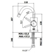 Смеситель для биде без донного клапана Paffoni Berry BR138CR