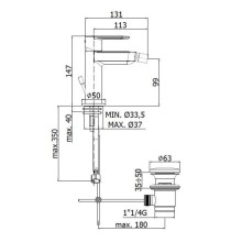 Смеситель для биде с донным клапаном Paffoni Candy CA135CR