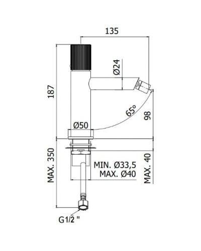 Смеситель для биде без донного клапана Paffoni Jo JO131NO