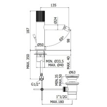 Смеситель для биде с донным клапаном Paffoni Jo JO131KCR