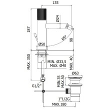 Смеситель для биде с донным клапаном Paffoni Jo JO131KNO