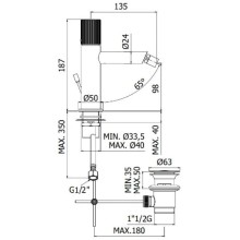 Смеситель для биде с донным клапаном Paffoni Jo JO135CR