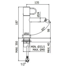 Смеситель для биде без донного клапана Paffoni Joker JK131CR