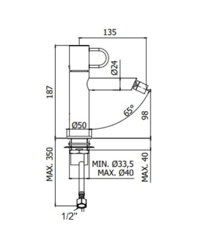 Смеситель для биде без донного клапана Paffoni Joker JK131CR