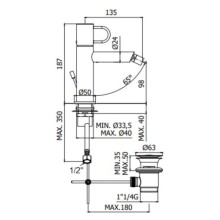 Смеситель для биде с донным клапаном Paffoni Joker JK135CR