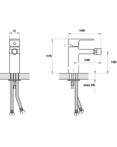 Смеситель для биде Bronze de Luxe Grani W980 Хром