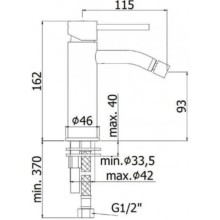 Смеситель для биде без донного клапана Paffoni Light LIG131NKNSP