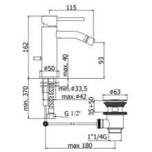 Смеситель для биде с донным клапаном Paffoni Light LIG135CR