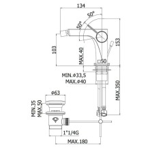 Смеситель для биде с донным клапаном Paffoni Rock RO135CR