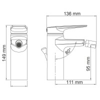 Смеситель для биде с донным клапаном WasserKRAFT Lopau 3206