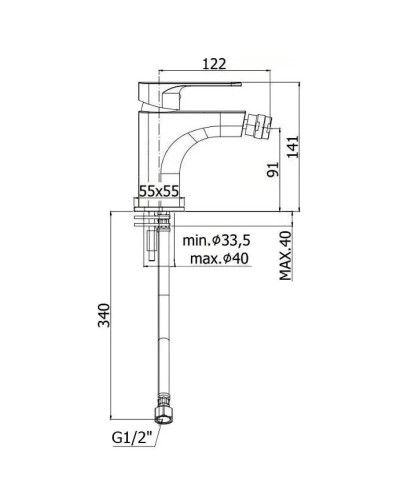 Смеситель для биде без донного клапана Paffoni Sly SY131CR