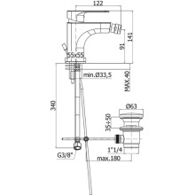 Смеситель для биде с донным клапаном Paffoni Sly SY135CR