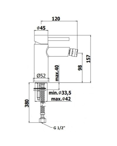 Смеситель для биде без донного клапана Paffoni Stick SK131HCR