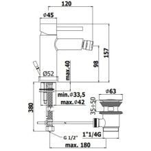 Смеситель для биде с донным клапаном Paffoni Stick SK135HCR