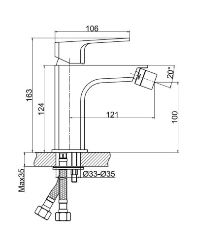 Смеситель для биде Cersanit Wisla A63058