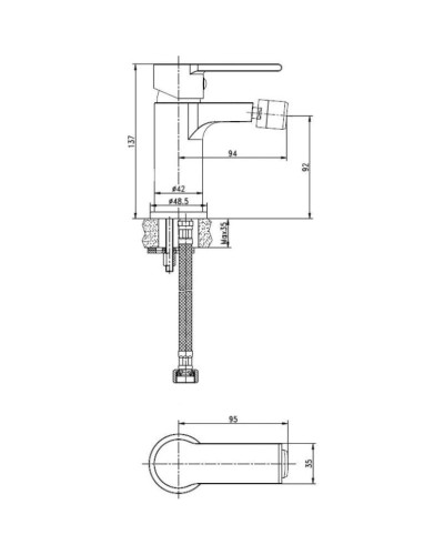 Смеситель для биде Cersanit Brasko A63023