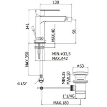 Смеситель для биде с донным клапаном Paffoni Tango TA135CR