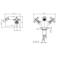 Смеситель для биде с донным клапаном Caprigo Bristol 21-530-vot