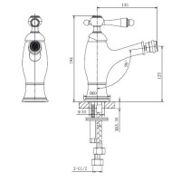 Смеситель для биде с донным клапаном Caprigo Fonte 12-533-crm